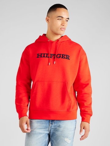 sarkans TOMMY HILFIGER Sportisks džemperis: no priekšpuses