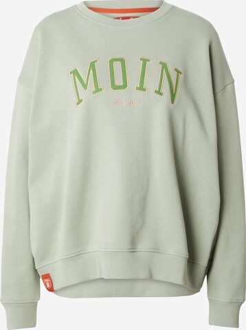 DerbeSweater majica 'Moin' - zelena boja: prednji dio