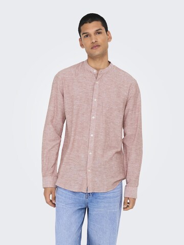 Only & Sons Slim Fit Hemd 'ONSCaiden' in Braun: Vorderseite
