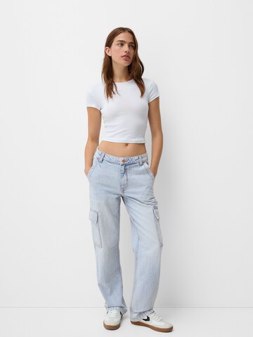 BershkaLoosefit Cargo traperice - plava boja