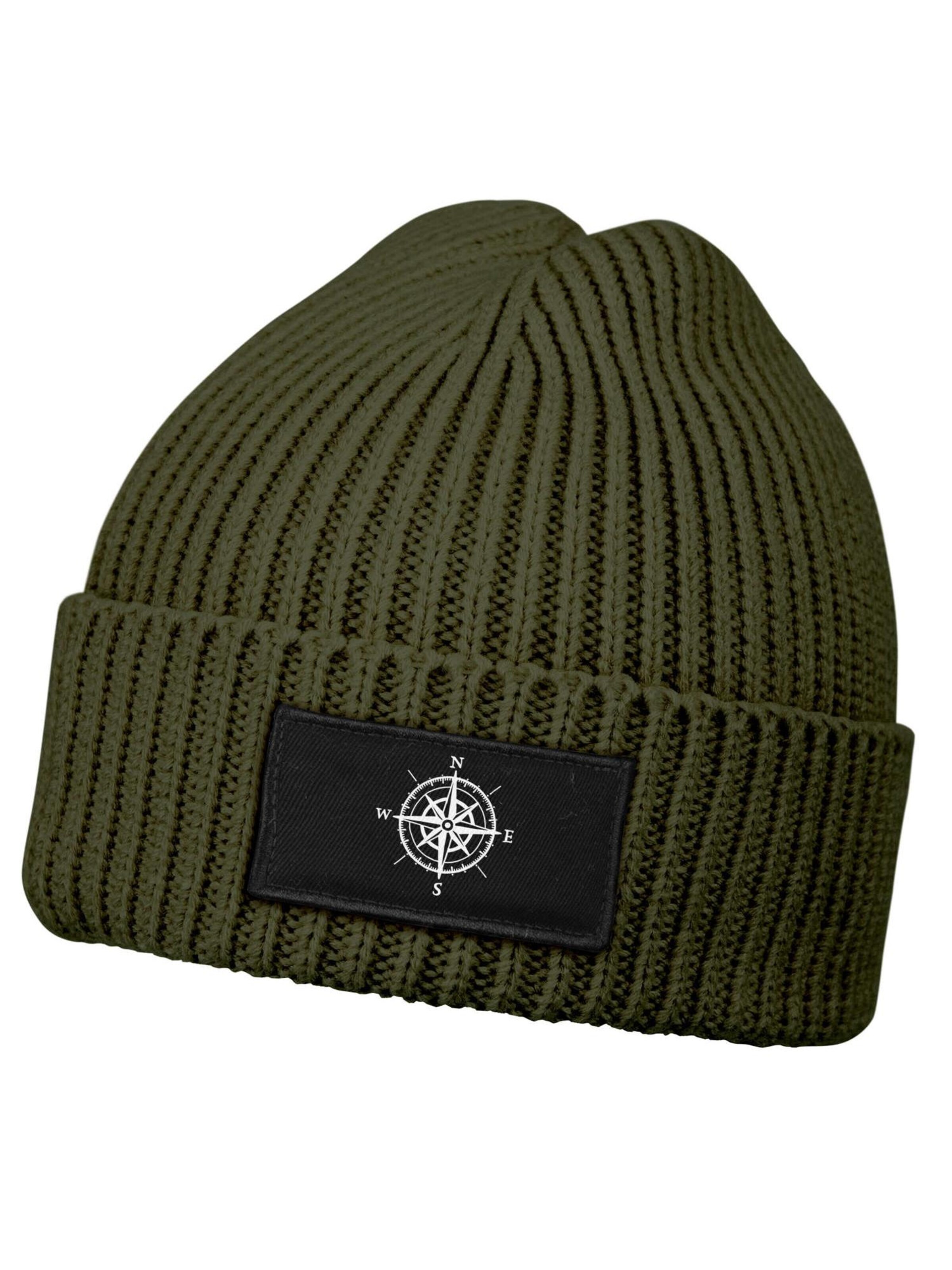 Neverless Beanie 'Kompass' in Green