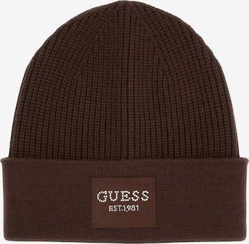 GUESS Čepice – hnědá: přední strana