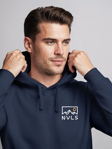 Neverless Sweatshirt 'Mountain Badge' in Blue