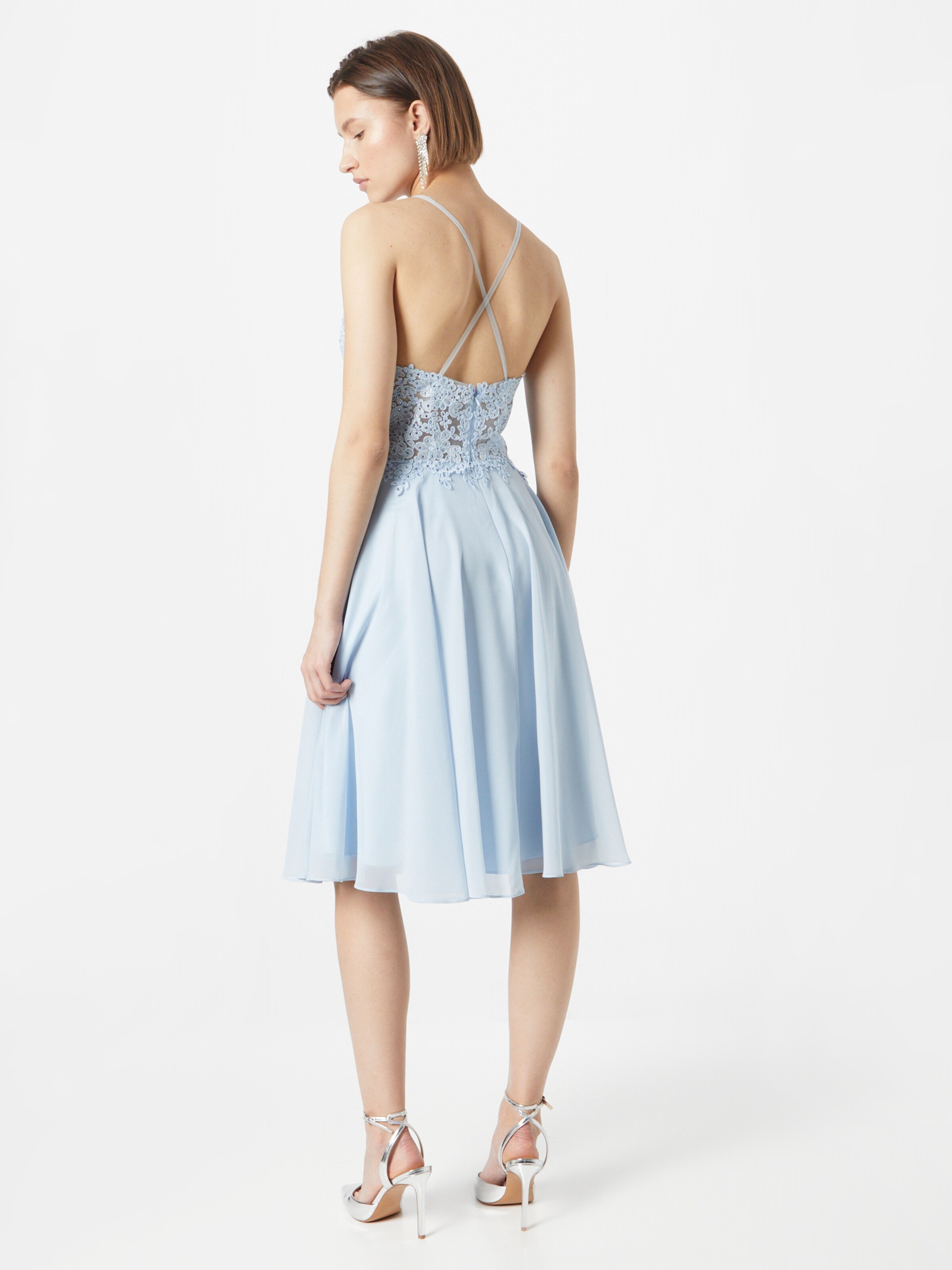 Robe cocktail bleu pastel sale