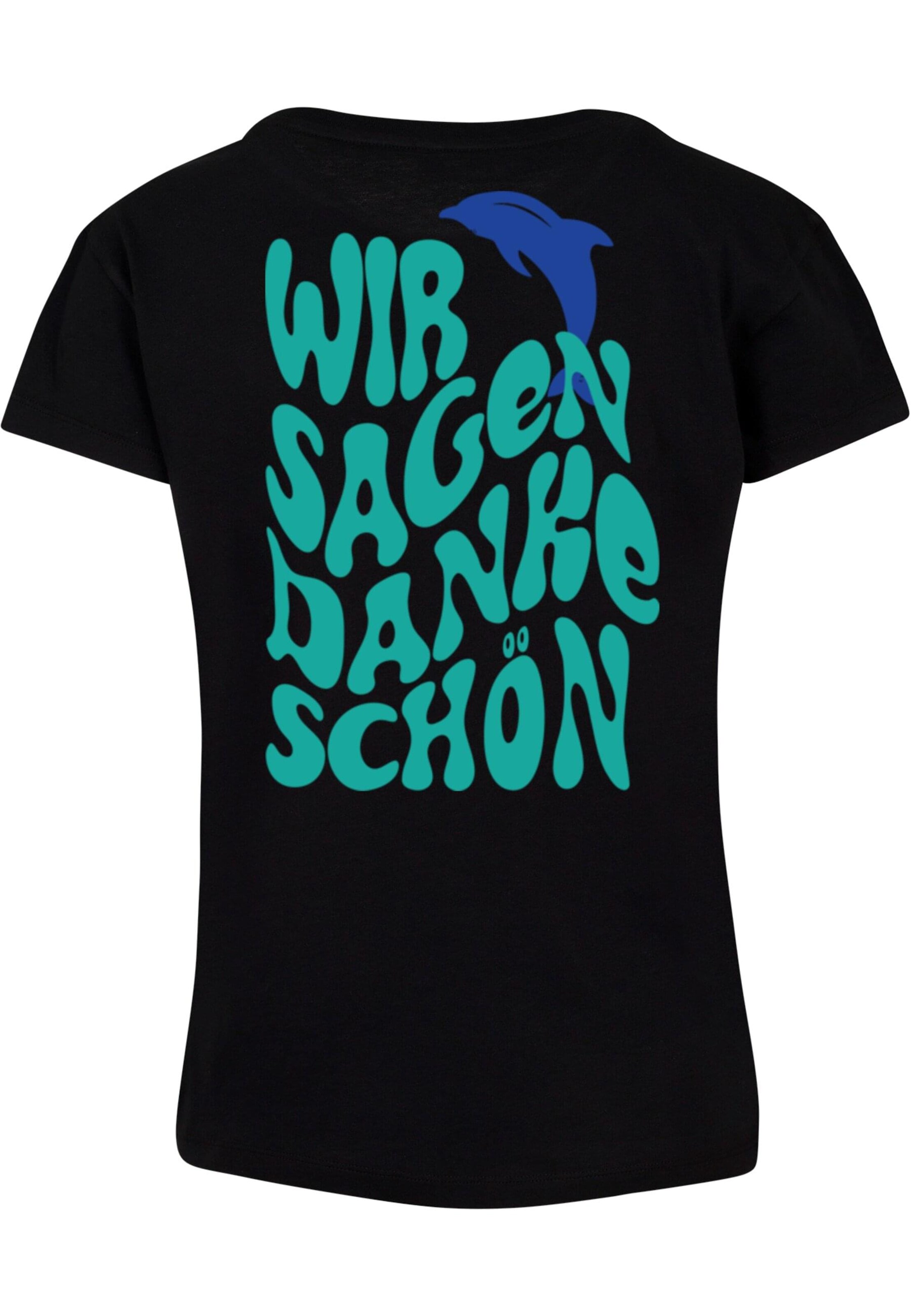 Merchcode Shirt 'Die Flippers - Wir Sagen Danke Schön' in Zwart