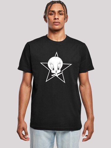 T-Shirt 'Looney Tunes Tweetie' F4NT4STIC en noir : devant
