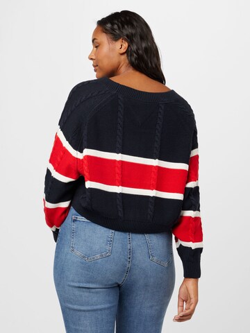 Tommy Jeans Curve Svetr – modrá