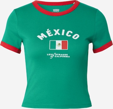 LEVI'S ® Tričko 'MINI RINGER X USA RETRO' - Zelená: predná strana