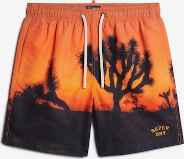 Shorts de bain Superdry en orange : devant