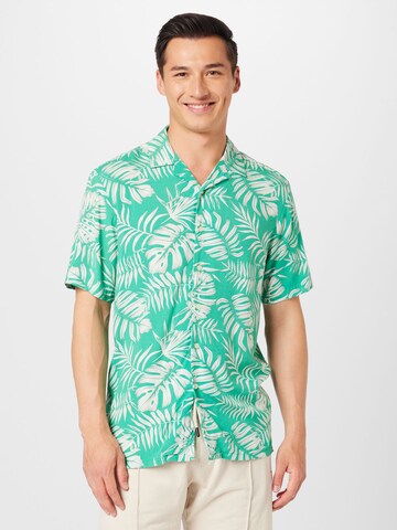 Key Largo Regular Fit Hemd 'HAVANNA' in Grün: Vorderseite