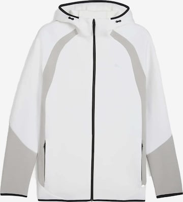 PUMA Athletic Zip-Up Hoodie 'Evostripe' in White: front