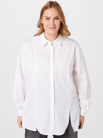 Persona by Marina Rinaldi - Blusa 'Fado' em branco: frente