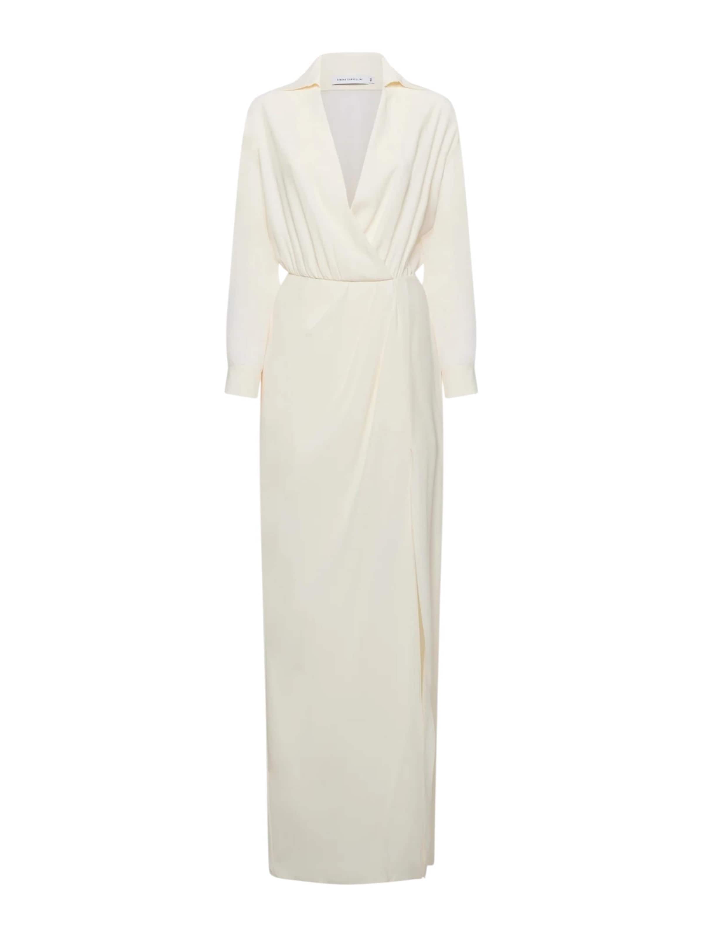 Abito da cocktail di Simona Corsellini in beige: frontale