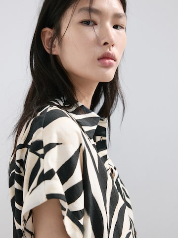 MANGO Bluse 'LIFE' in Beige