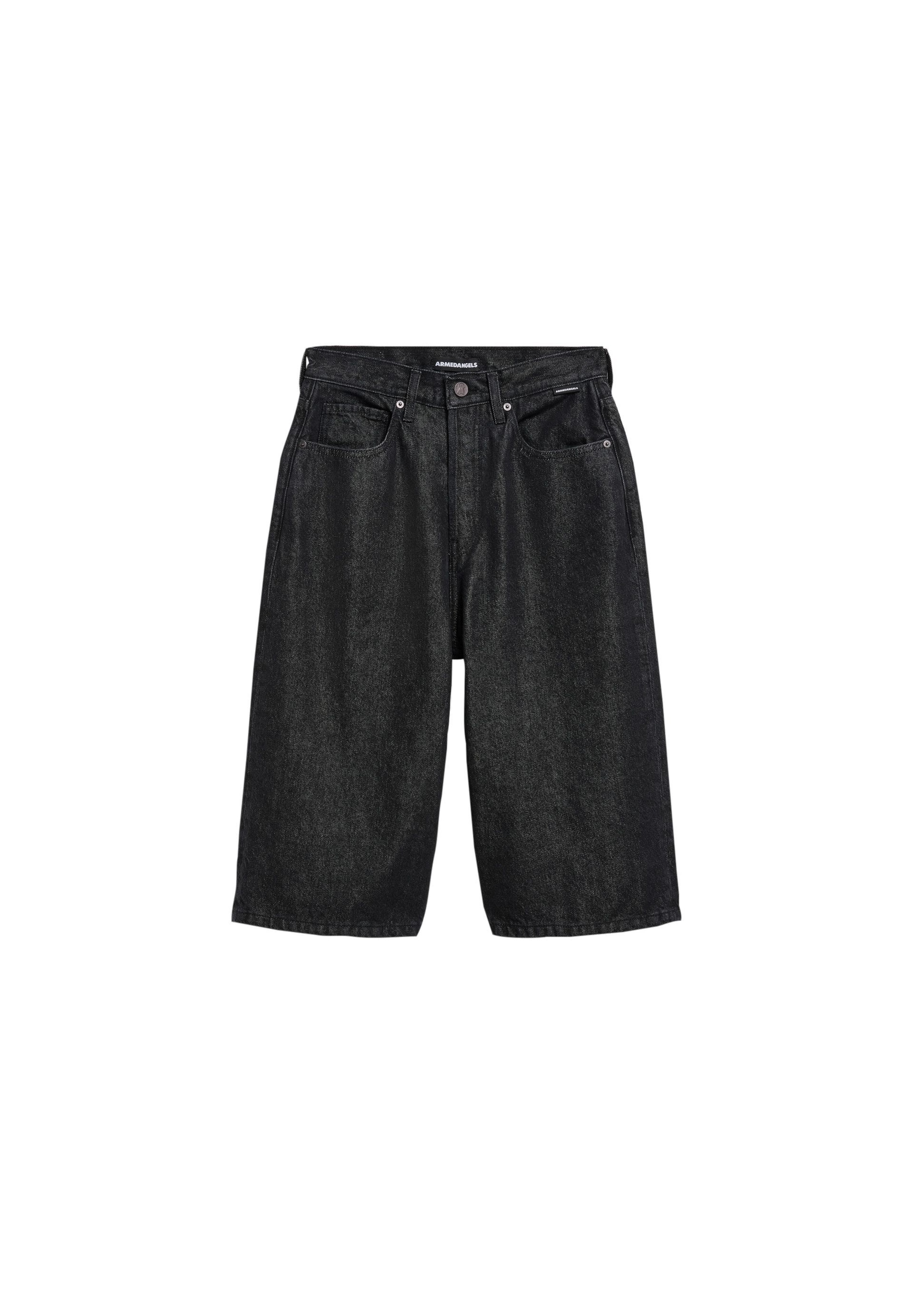 ARMEDANGELS Loosefit Jeans-Shorts CITY DENIM in Schwarz: Vorderseite