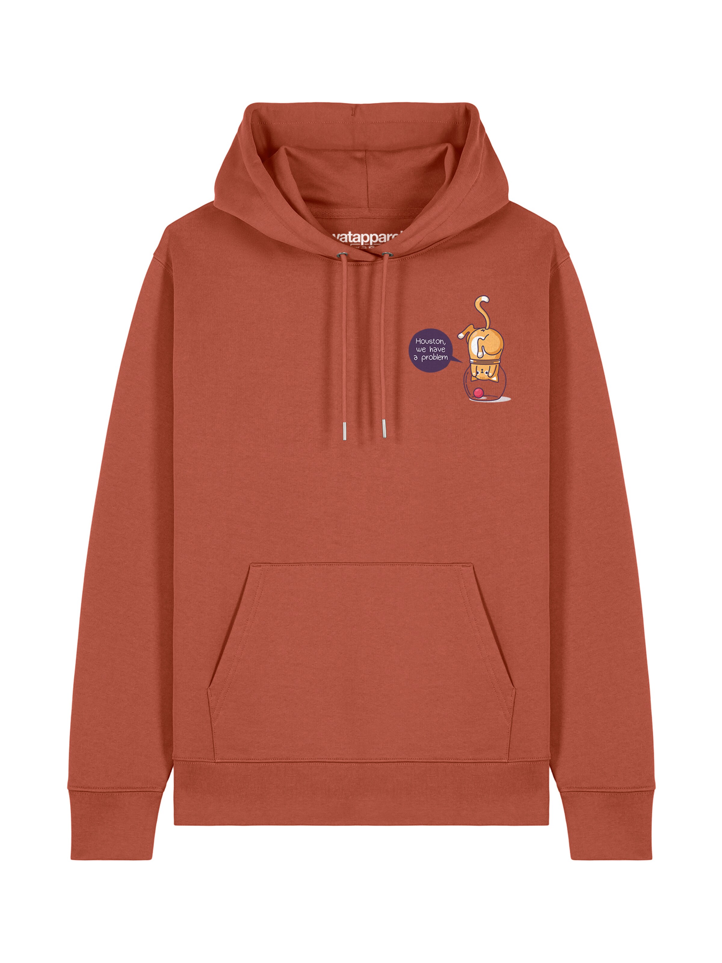 Watapparel Sweatshirt ' Funny Cat ' in Bruin: voorkant