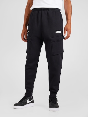 Nike Sportswear - Tapered Pantalón cargo en negro: frente