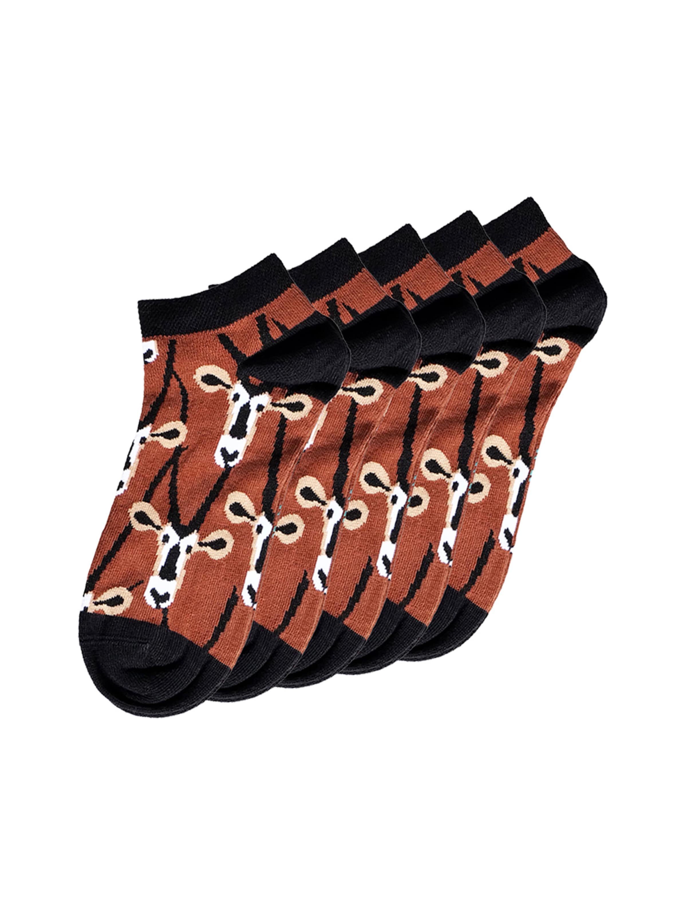 UNABUX Socks in Brown / Black / White, Item view