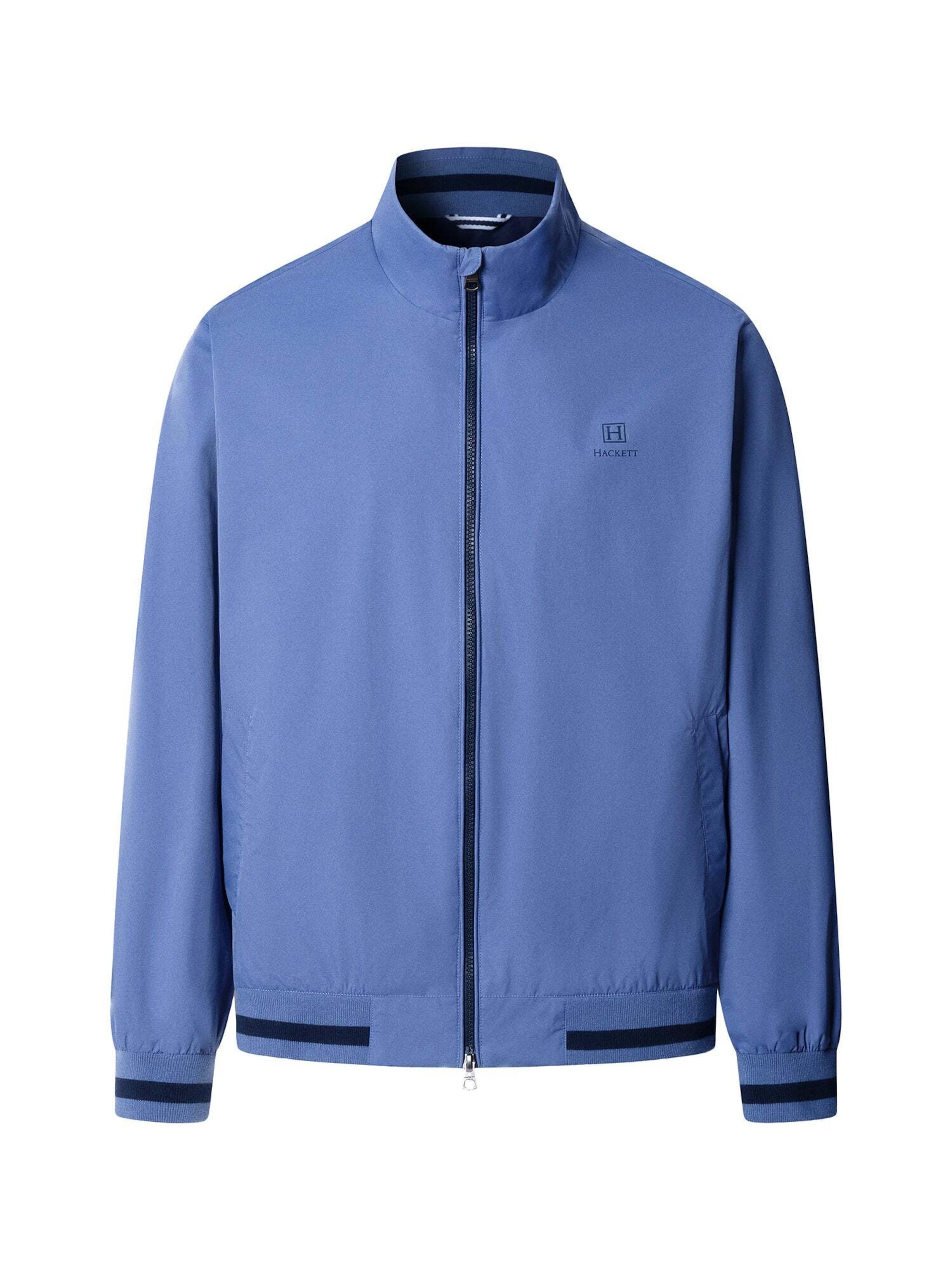 Hackett London Zip-Up Hoodie in Blue: front