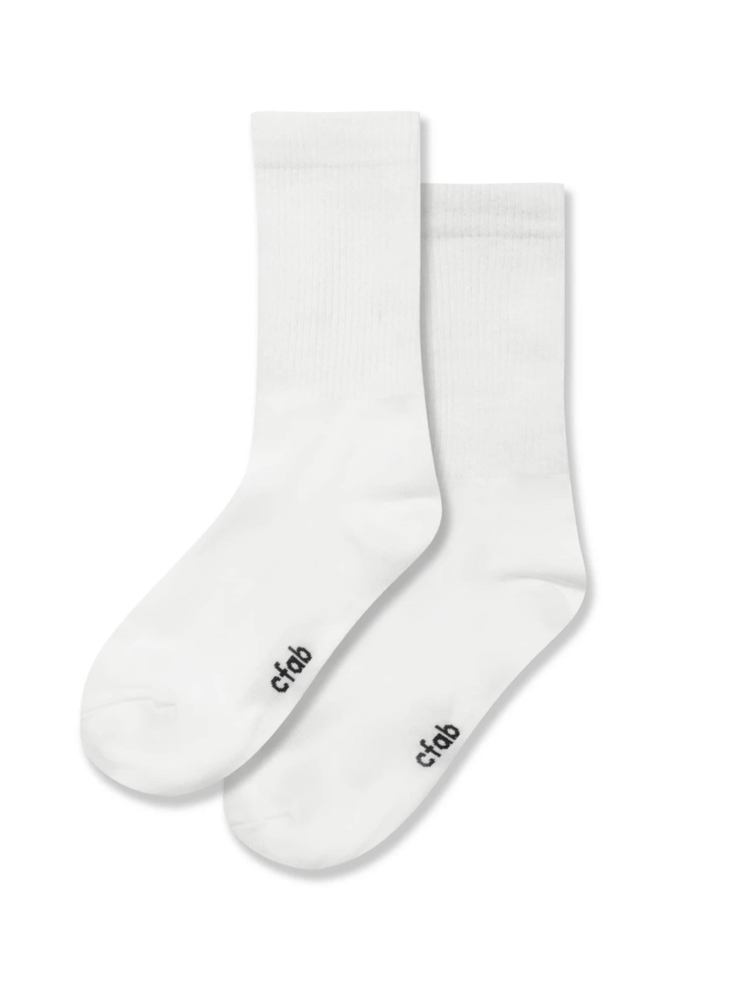 cfab (formerly creamy fabrics) - Calcetines 'Lange Sportsocken | 4er Pack' en blanco
