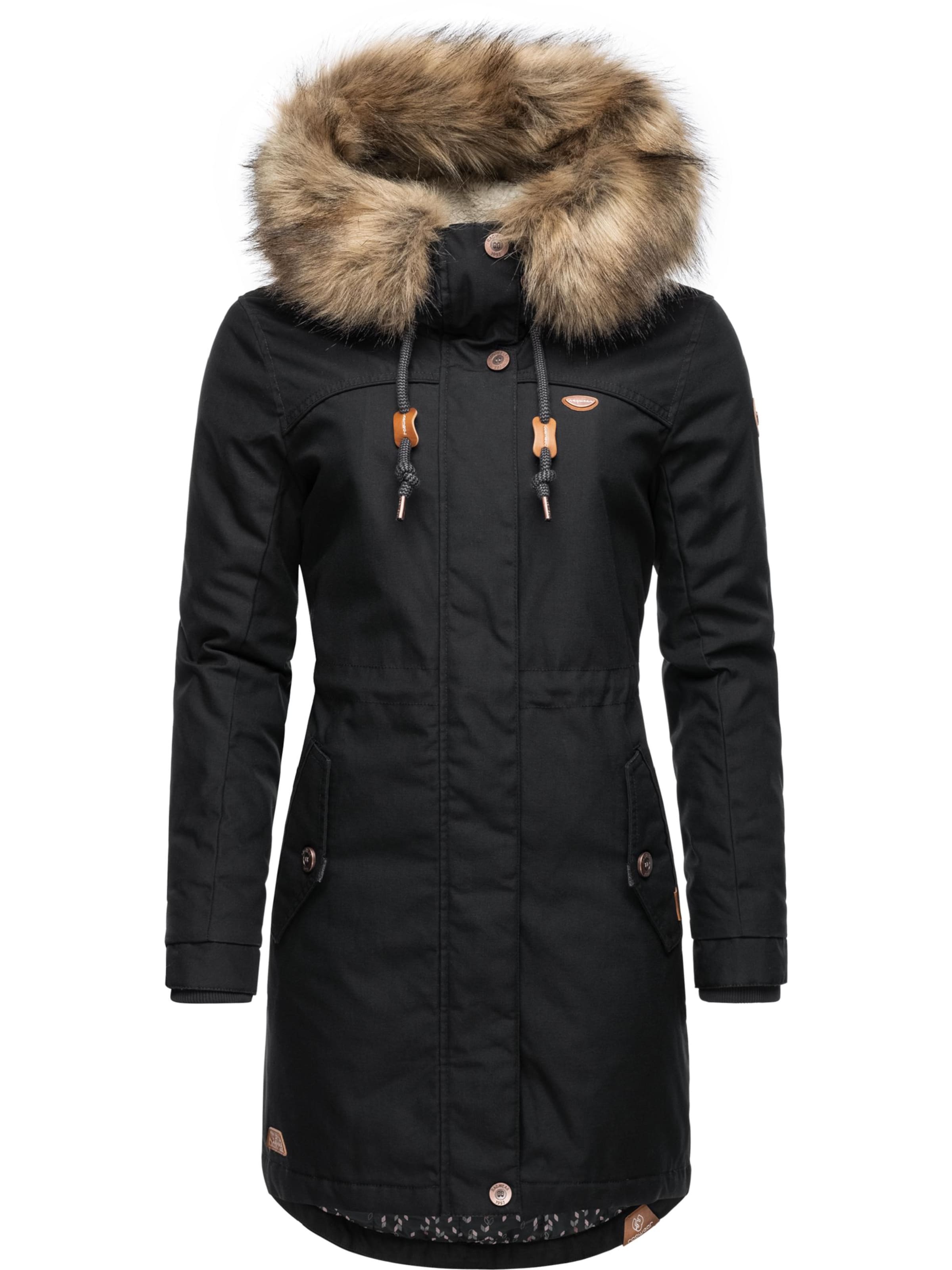 Ragwear Winter parka 'Tawny' in Black: front