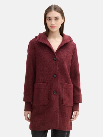 TOM TAILOR DENIM Bouclé-Mantel in Rot: Vorderseite