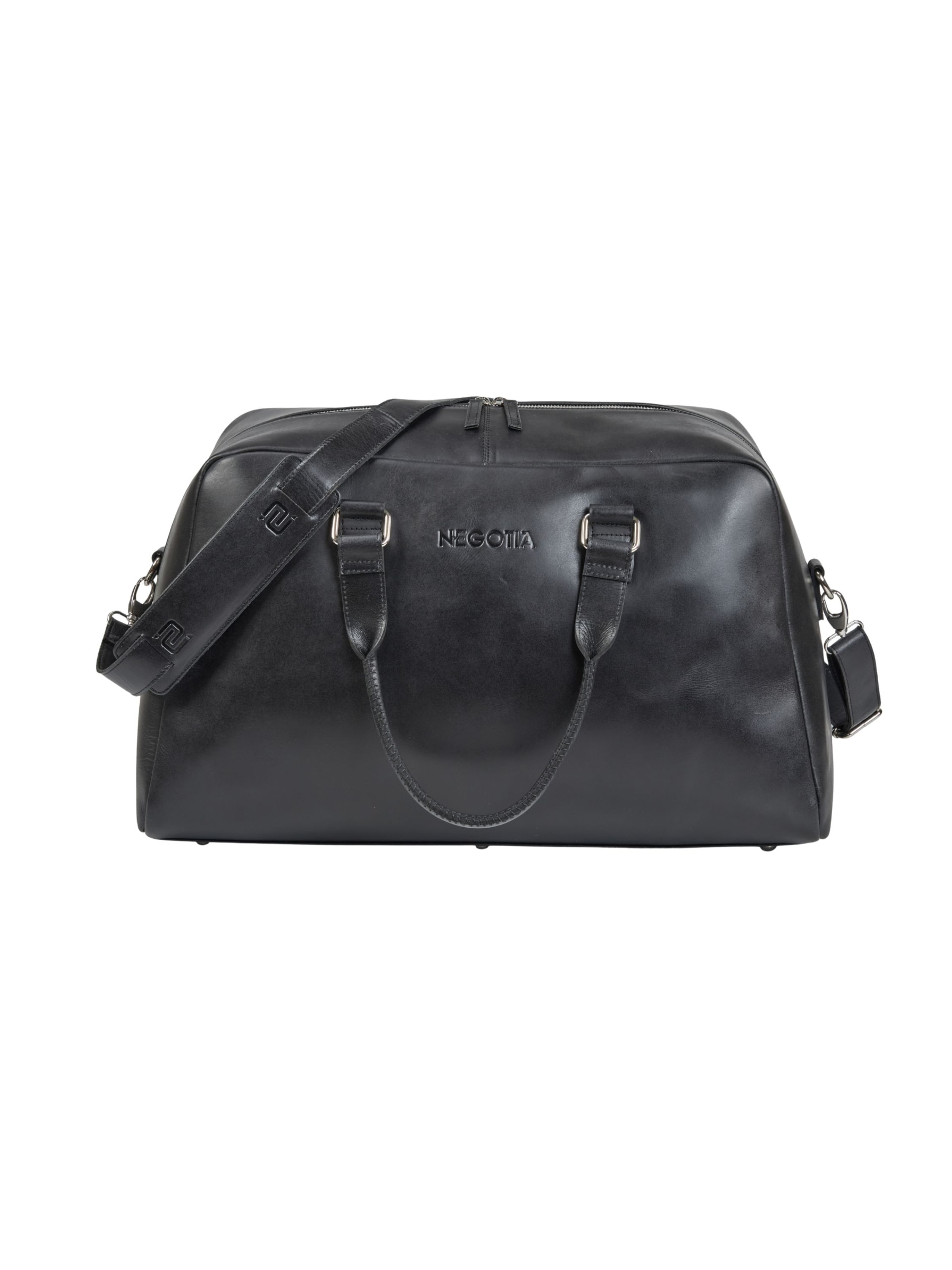 NEGOTIA Leather Weekender 'Apex' in Black: front