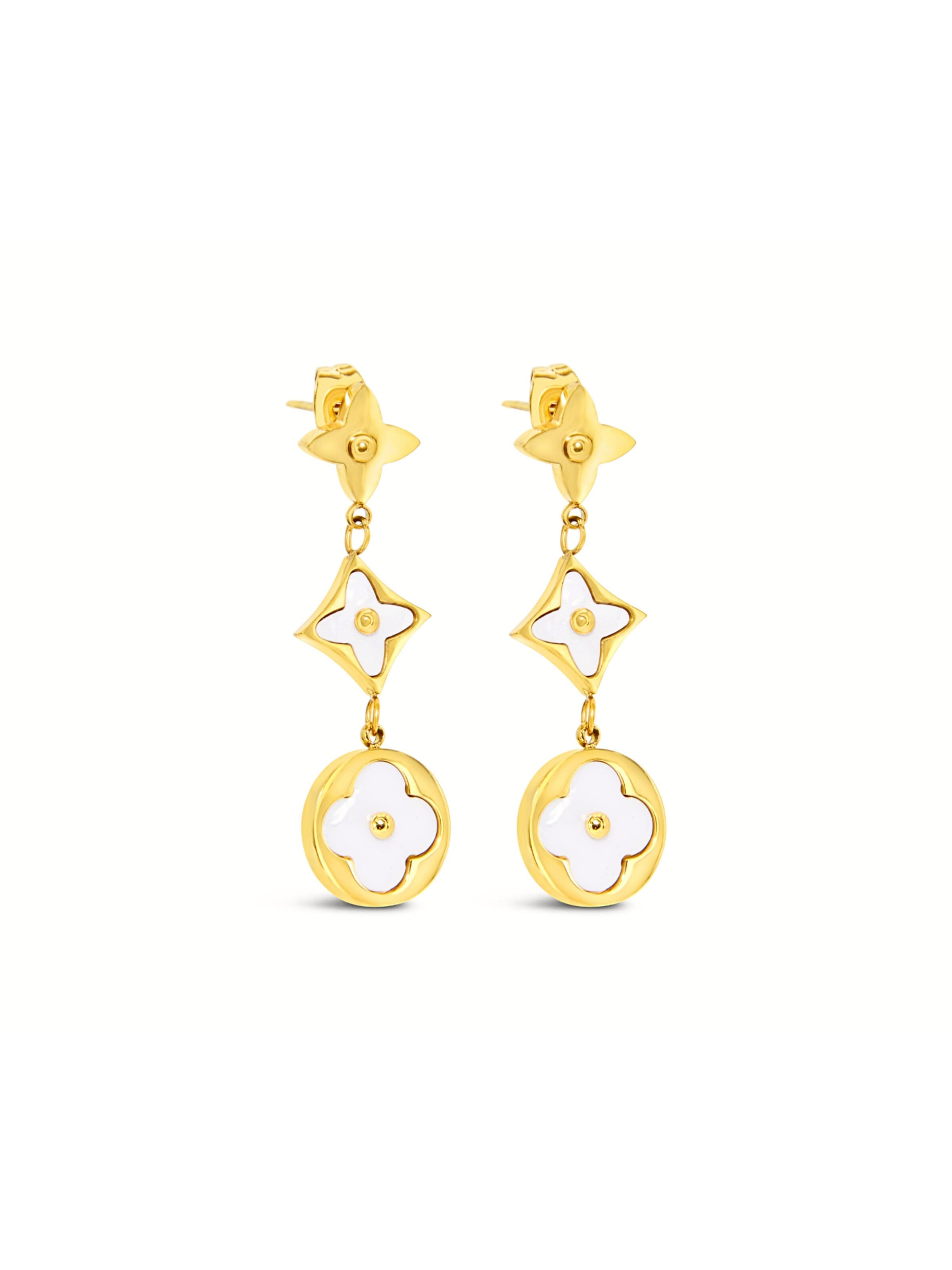ARS-ARGENTI Ohrringe 'BLOOM & BLING DANGLES'‌‌‌‌‌‌‌‌‌‌ in Gold: Vorderseite