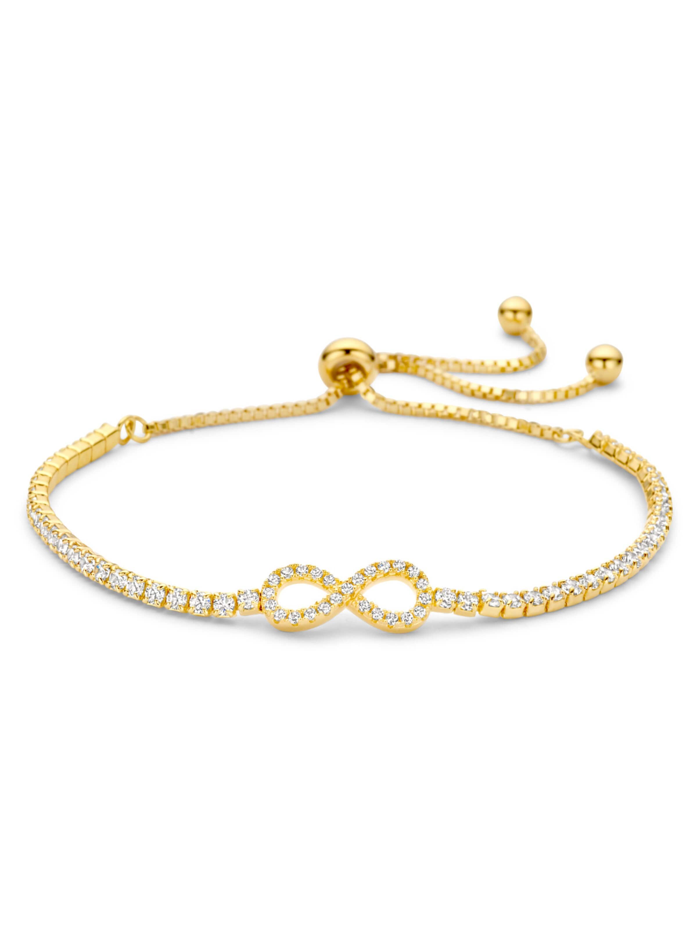 Pure Schmuck Bracelet 'Iced Out Infinity Tennisarmband' in Gold: front