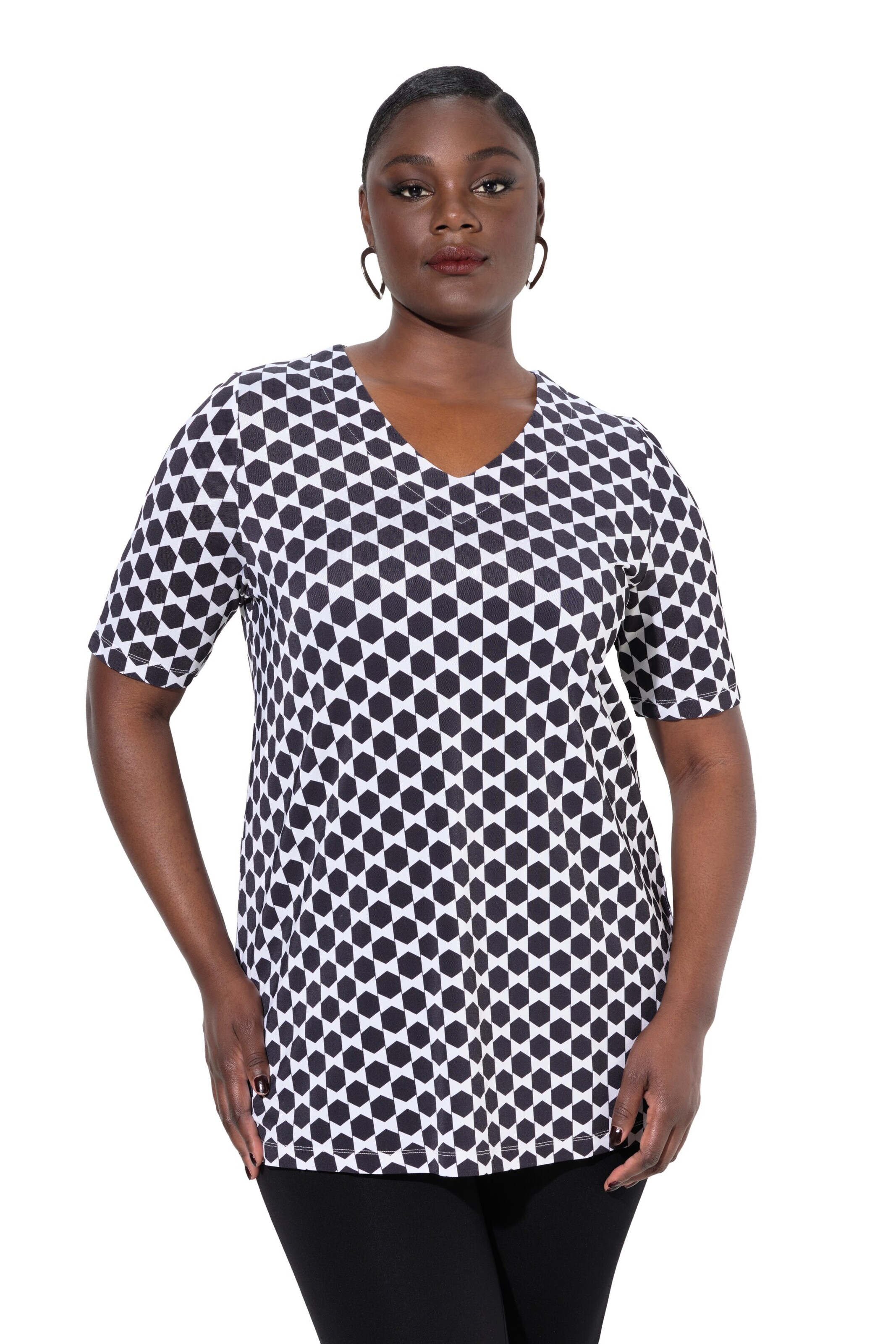 Ulla Popken Shirt in Zwart: voorkant