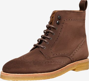 Henry Stevens Lace-Up Boots 'Winston FBDB' in Brown: front