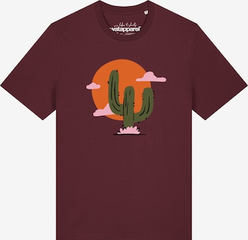 T-Shirt 'Kaktus Im Sonnenuntergang' Watapparel en rouge : devant