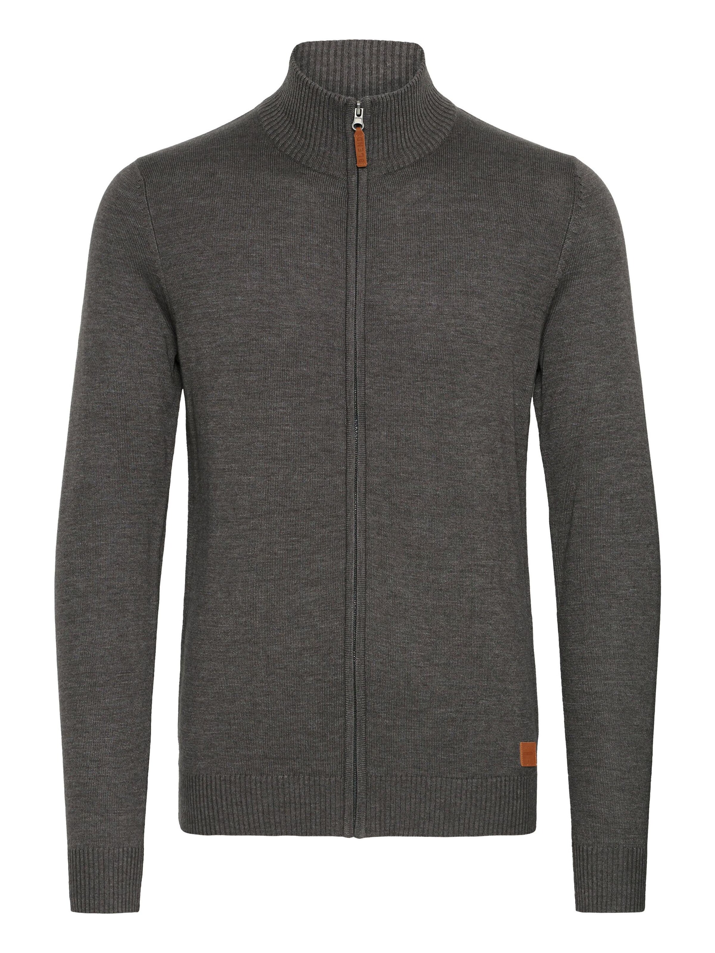 BLEND Gebreid vest 'Norman' in Grijs: voorkant