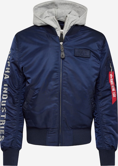 ALPHA INDUSTRIES Prijelazna jakna u mornarsko plava / siva melange / crvena / bijela, Pregled proizvoda