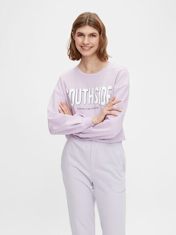 Sweat-shirt PIECES en violet : devant