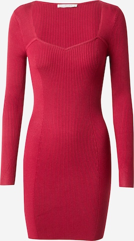 Abercrombie & Fitch Gebreide jurk in Rood: voorkant