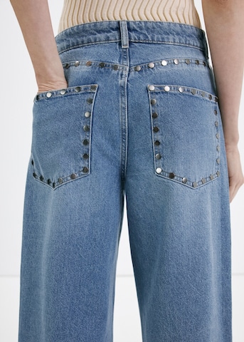 Wide leg Jeans 'Studs' de la MANGO pe albastru