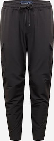 Abercrombie & FitchTapered Cargo hlače - crna boja: prednji dio