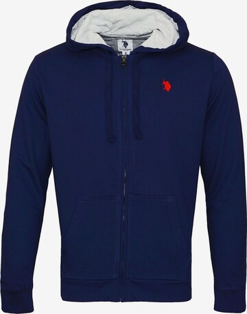 U.S. POLO ASSN. Sweatvest in Blauw: voorkant