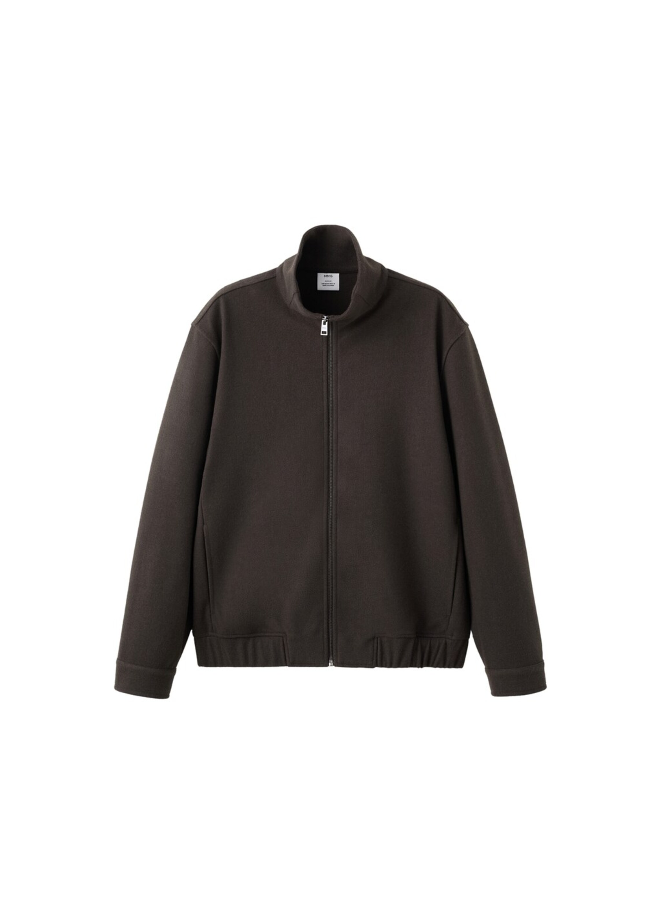 MANGO MAN Zip-Up Hoodie 'Alludiaz' in Brown: front