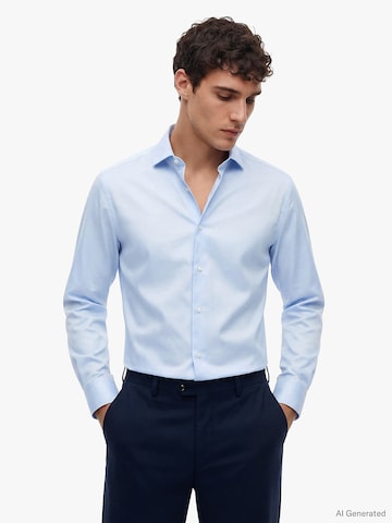 TOMMY HILFIGER Slim Fit Hemd in Blau: Vorderseite