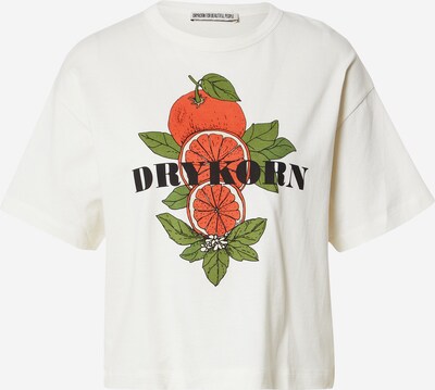 Tricou 'Lunie' DRYKORN pe verde / portocaliu mandarină / negru / alb natural, Vizualizare produs