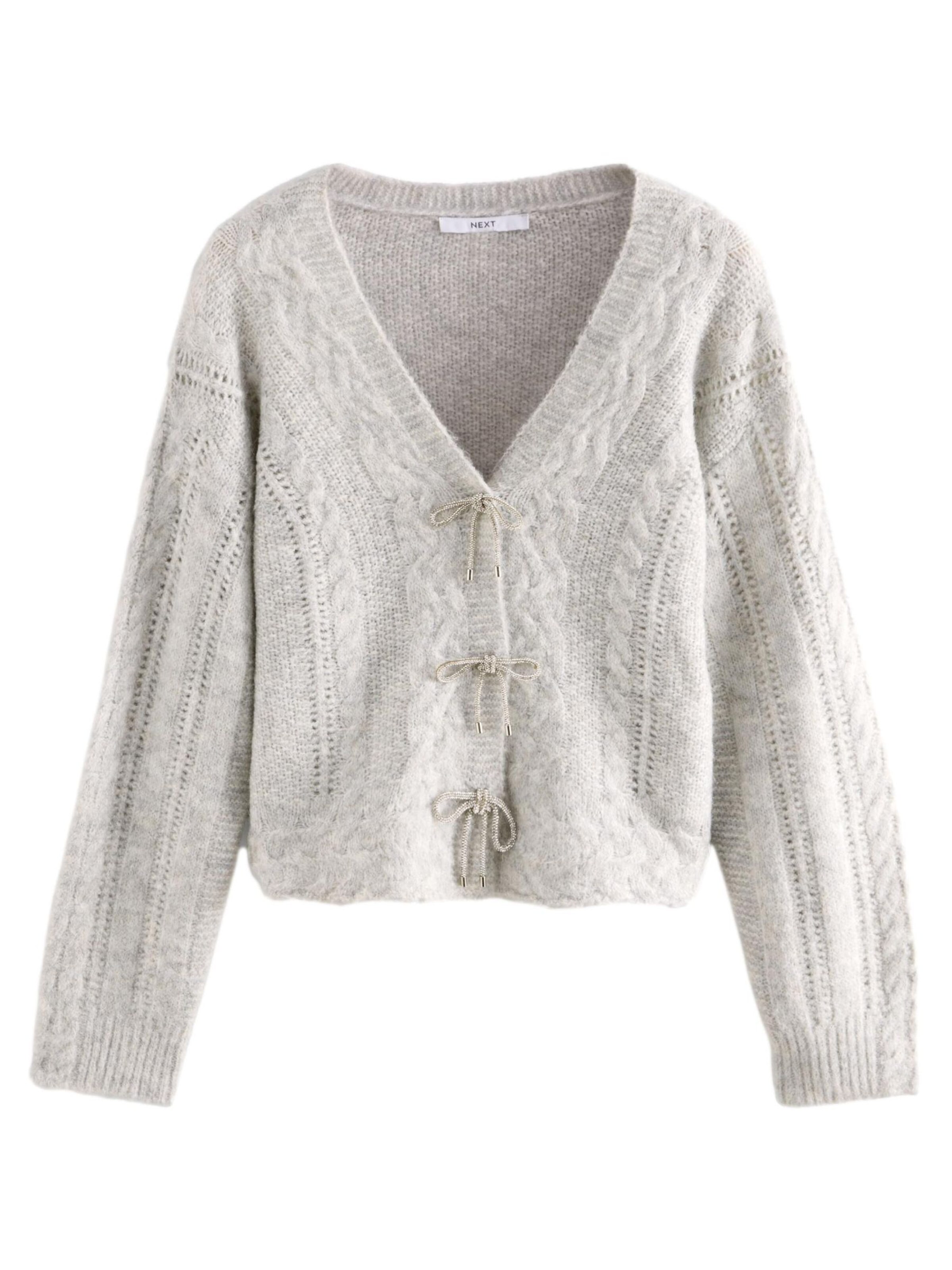 Next Πλεκτή ζακέτα σε γκρι: μπροστά