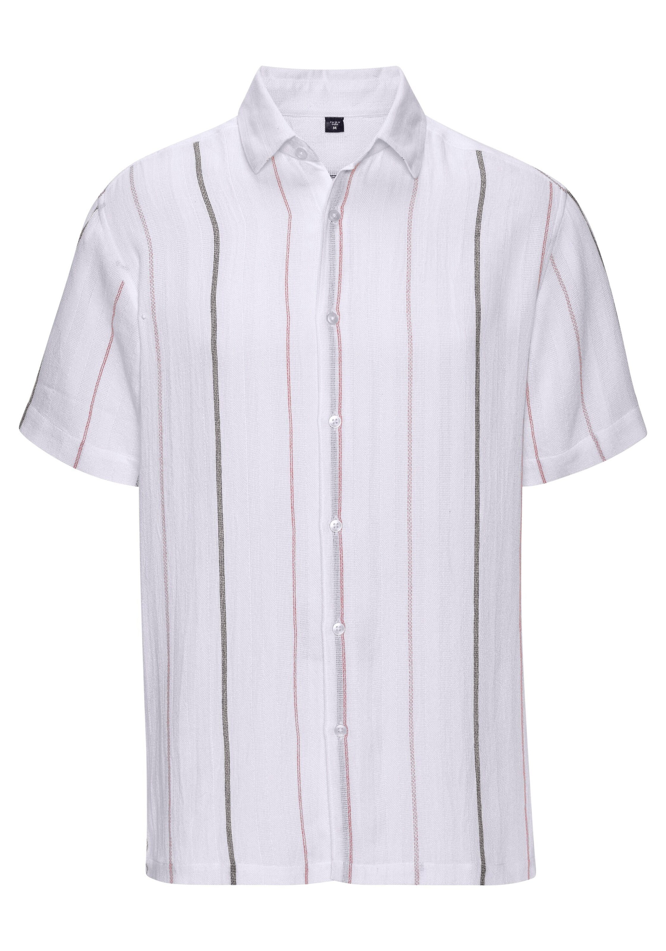 JOHN DEVIN Button Up Shirt in White: front