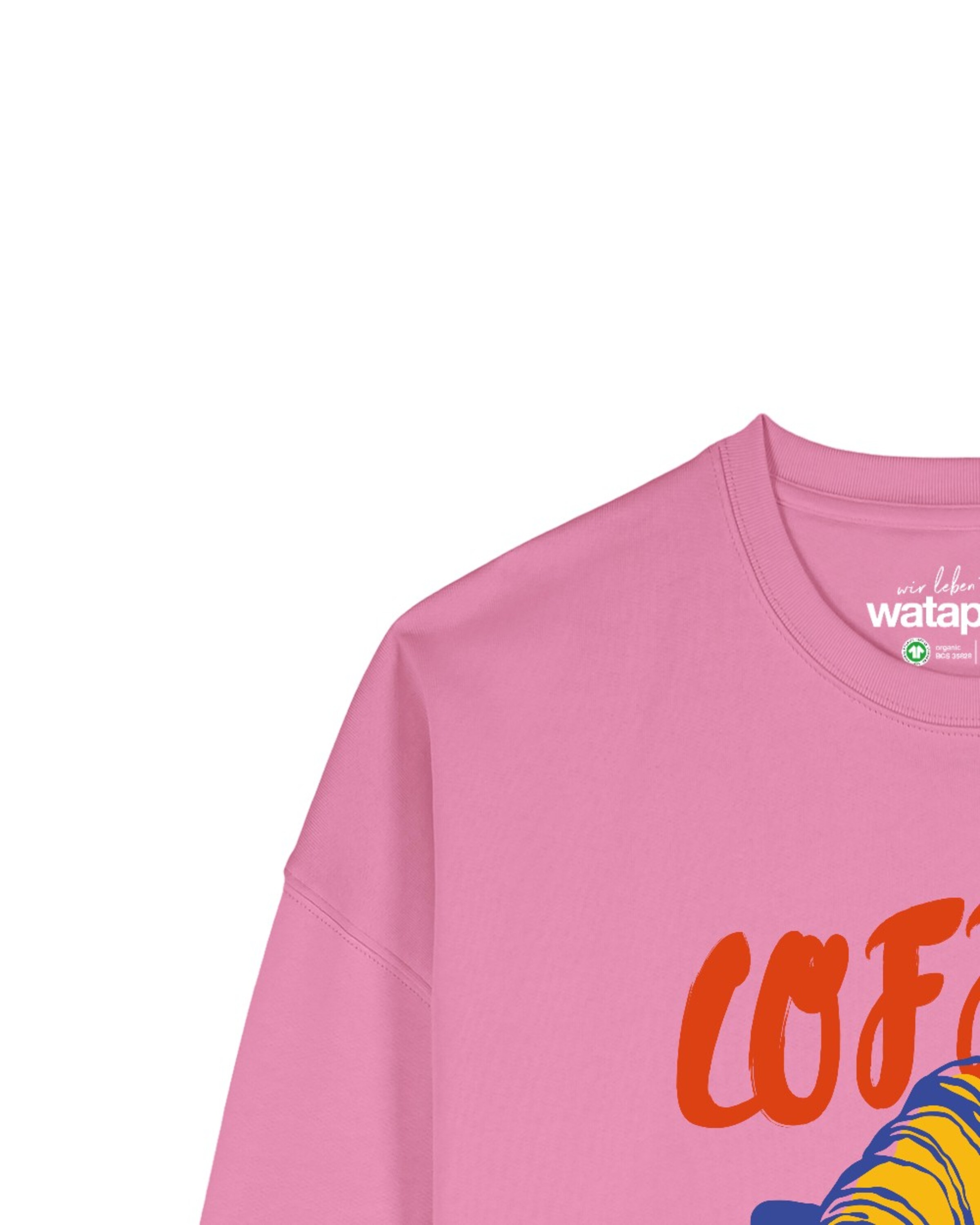 Sweat-shirt ' Coffee club ' Watapparel en rose