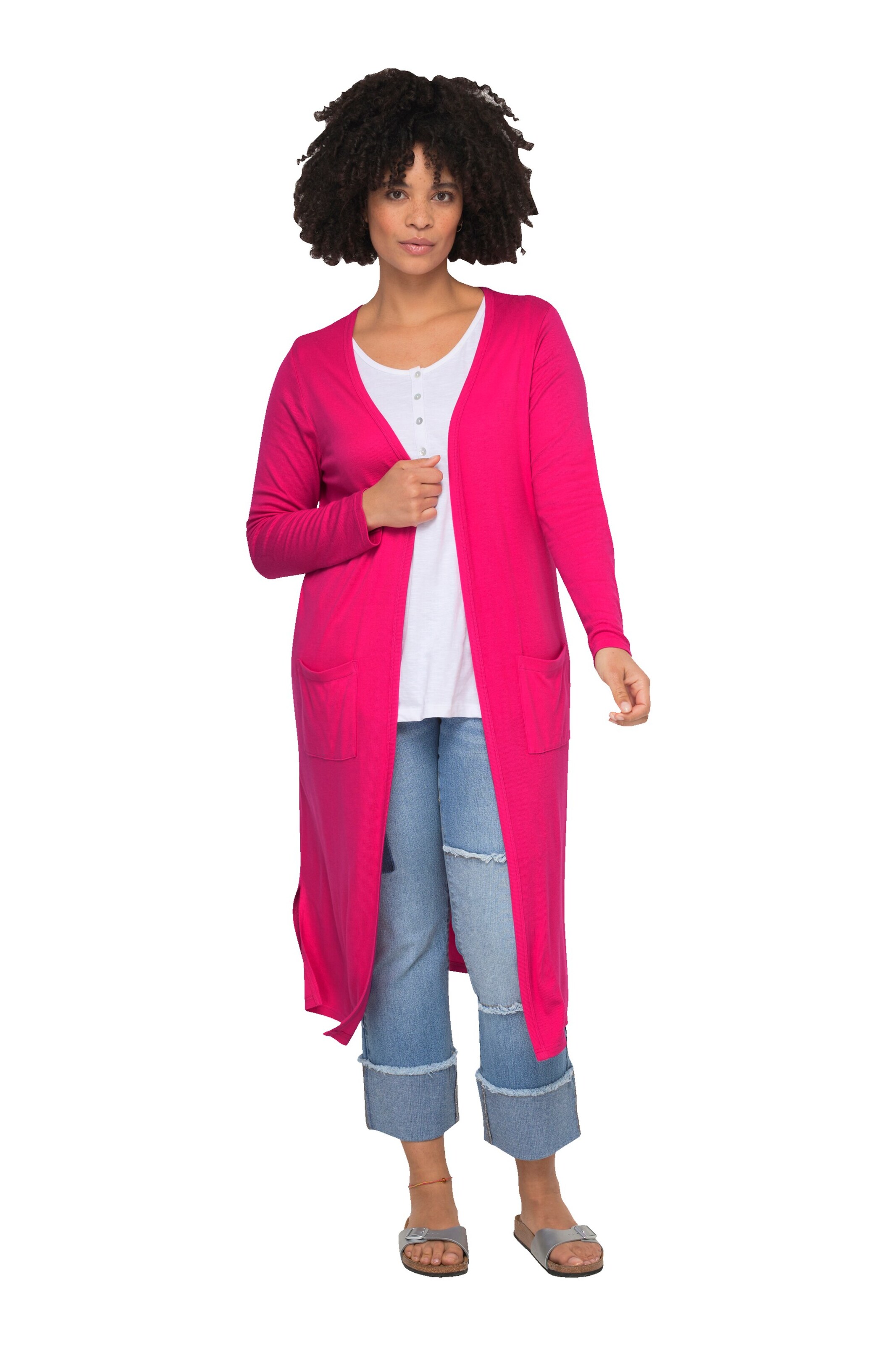 Janet & Joyce Strickjacke in Pink: Vorderseite