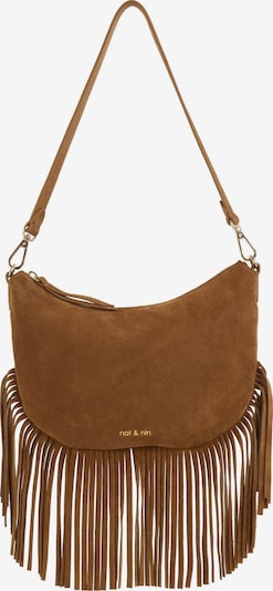 Rankinė su ilgu dirželiu 'LUNE FRANGE' iš Nat&Nin, spalva – ruda / Auksas, Prekių apžvalga