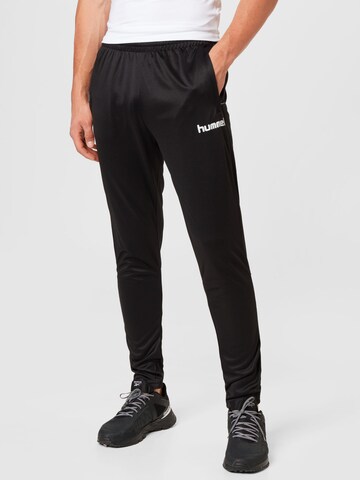 Regular Pantaloni sport de la Hummel pe negru: față