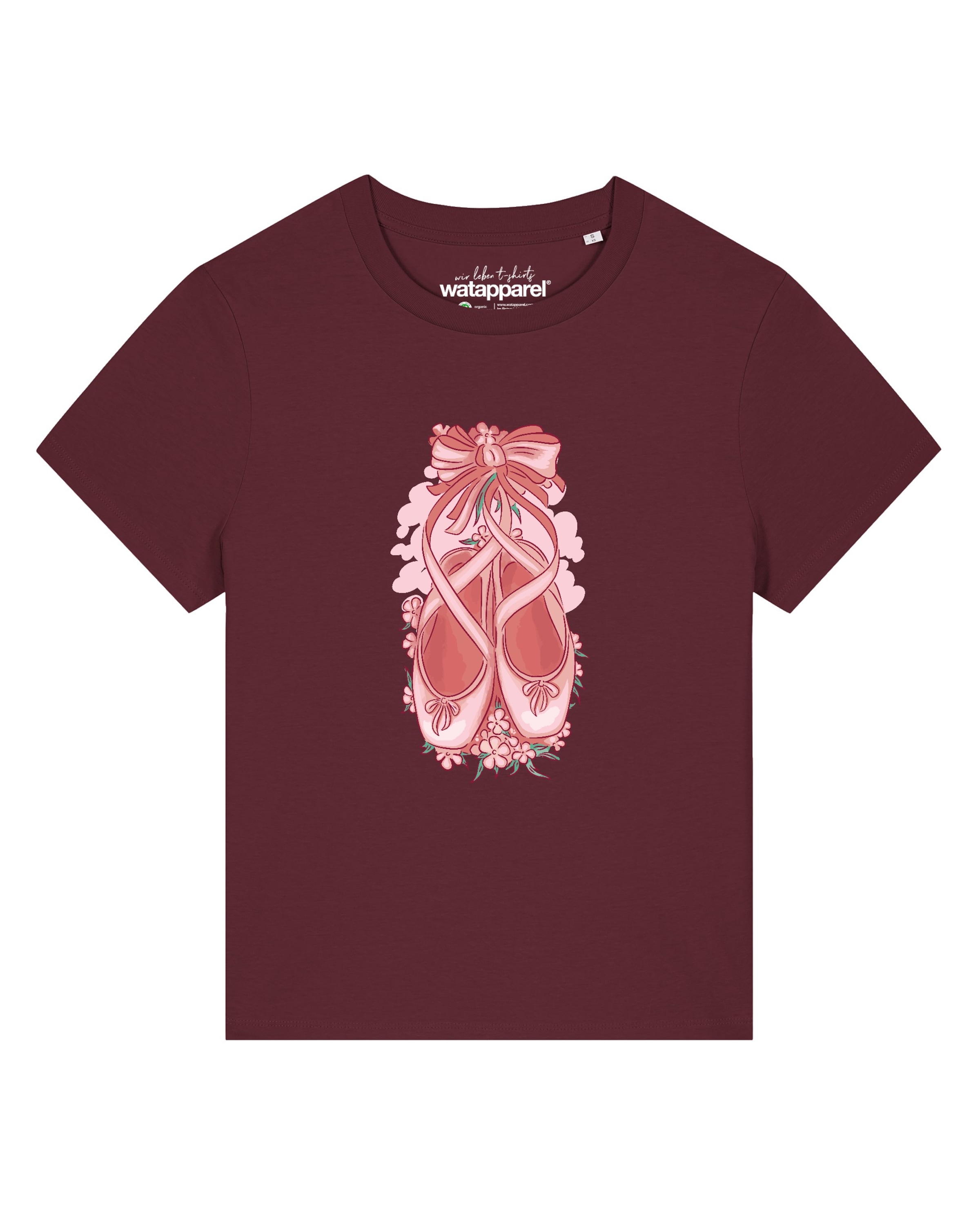 Watapparel Shirt 'Ballettschuhe' in Rood: voorkant