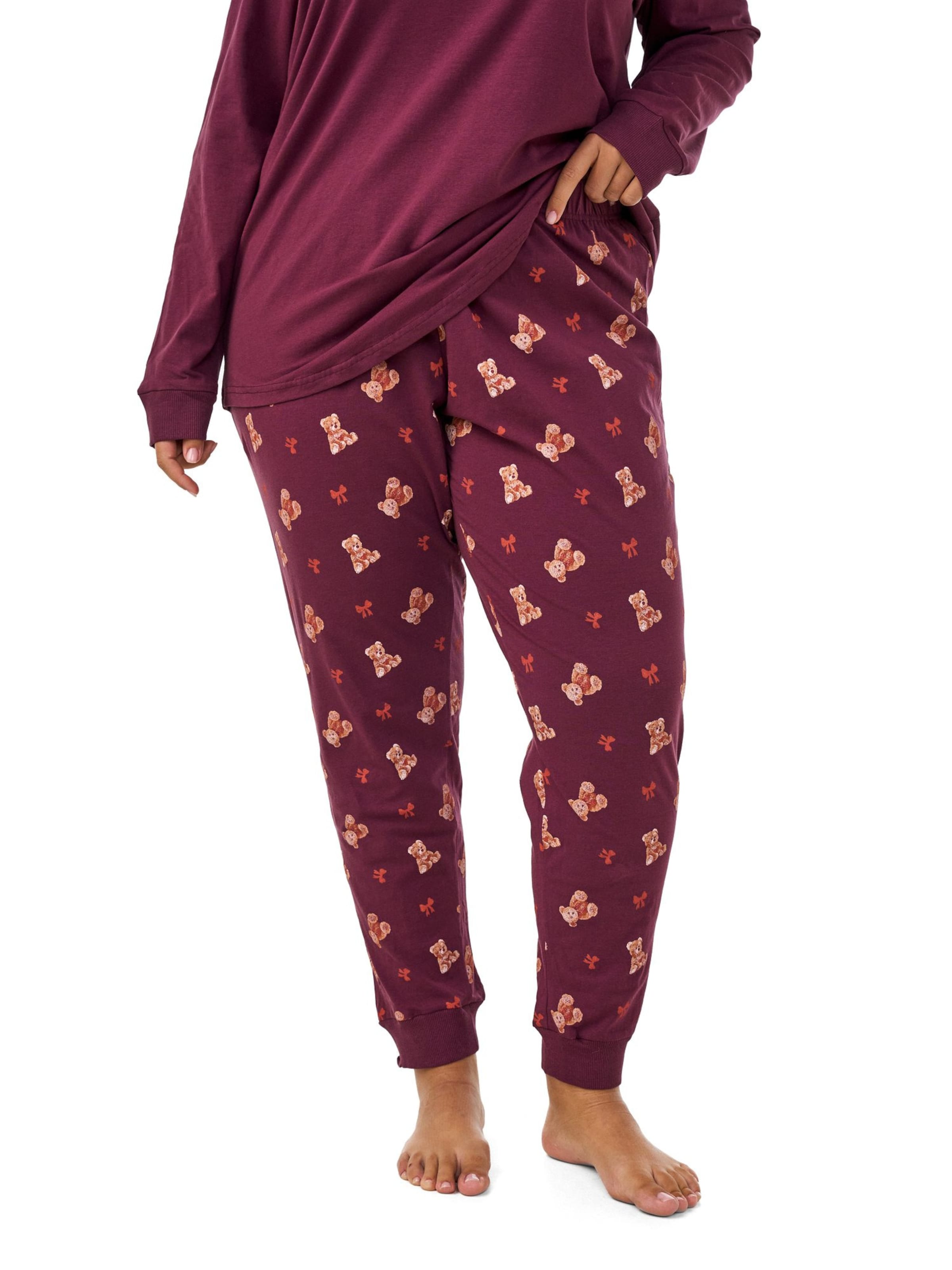 Pantaloni de pijama 'HANNY' de la Zizzi pe roșu: față